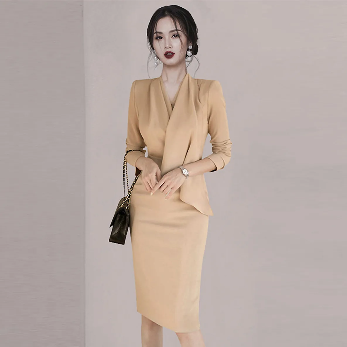 Dress Code Dress Styles For Formal Corporate Dresses Elegant V-Neck Midi  Dress Spring Office Wear