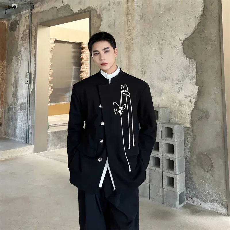 Chinese Style Men Blazers Special Rope Embroidery Coat Stand