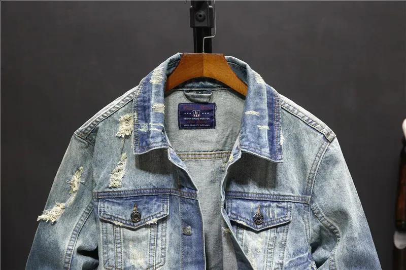 Men's Slimming Denim denim jacket for Spring and Autumn