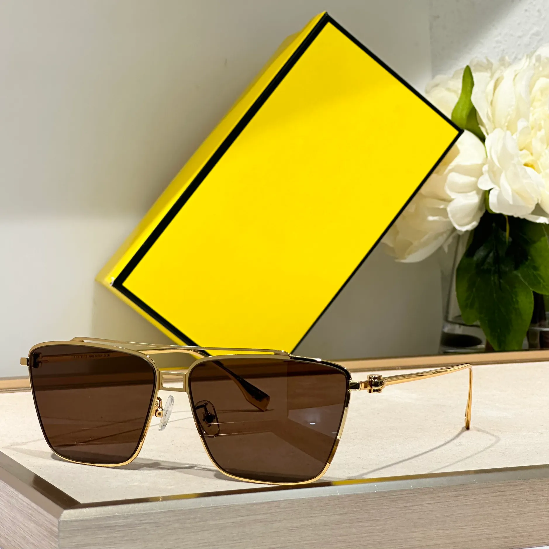 Oversized Square Sunglasses For Women Men, Fashion Metal 