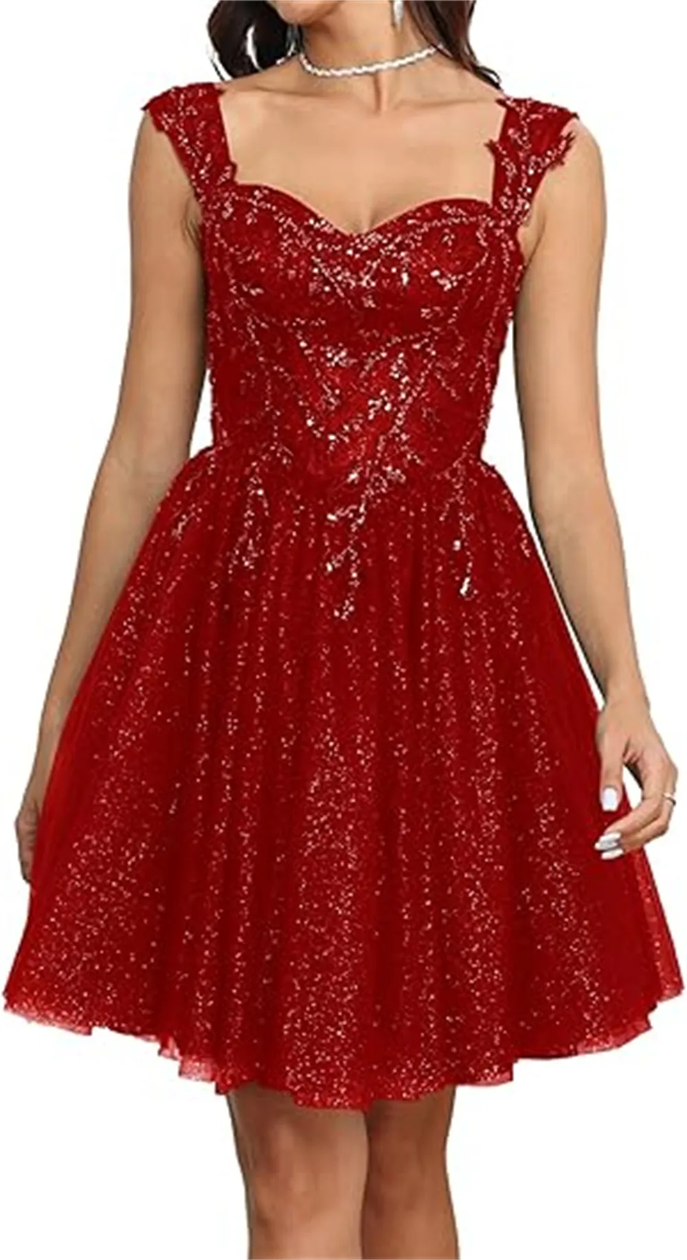 homecoming dresses size 2 Plus Size 2 Piece Sky Blue Lace & Organza Homecoming Dresses ARD1808 main image 1