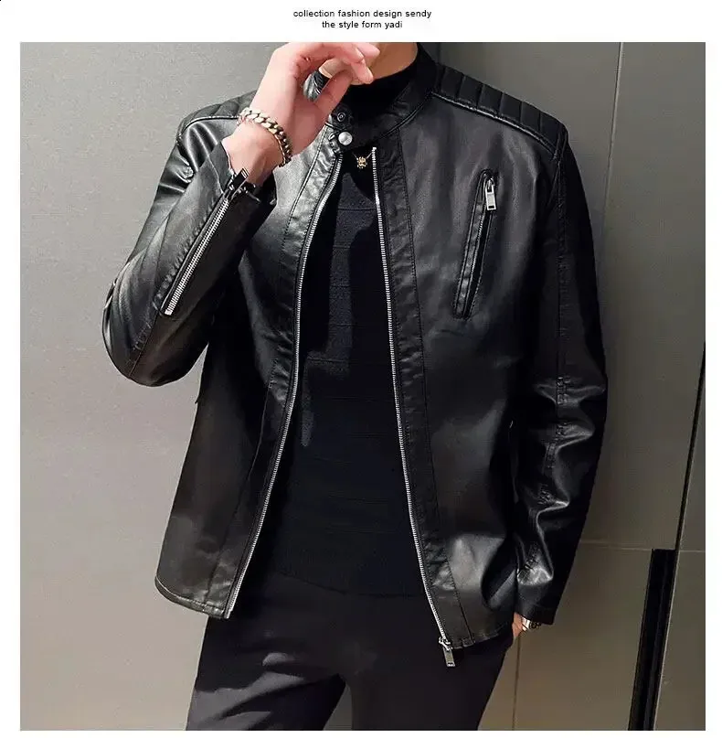 Stylish Men's PU Leather leather jacket - Slim Fit