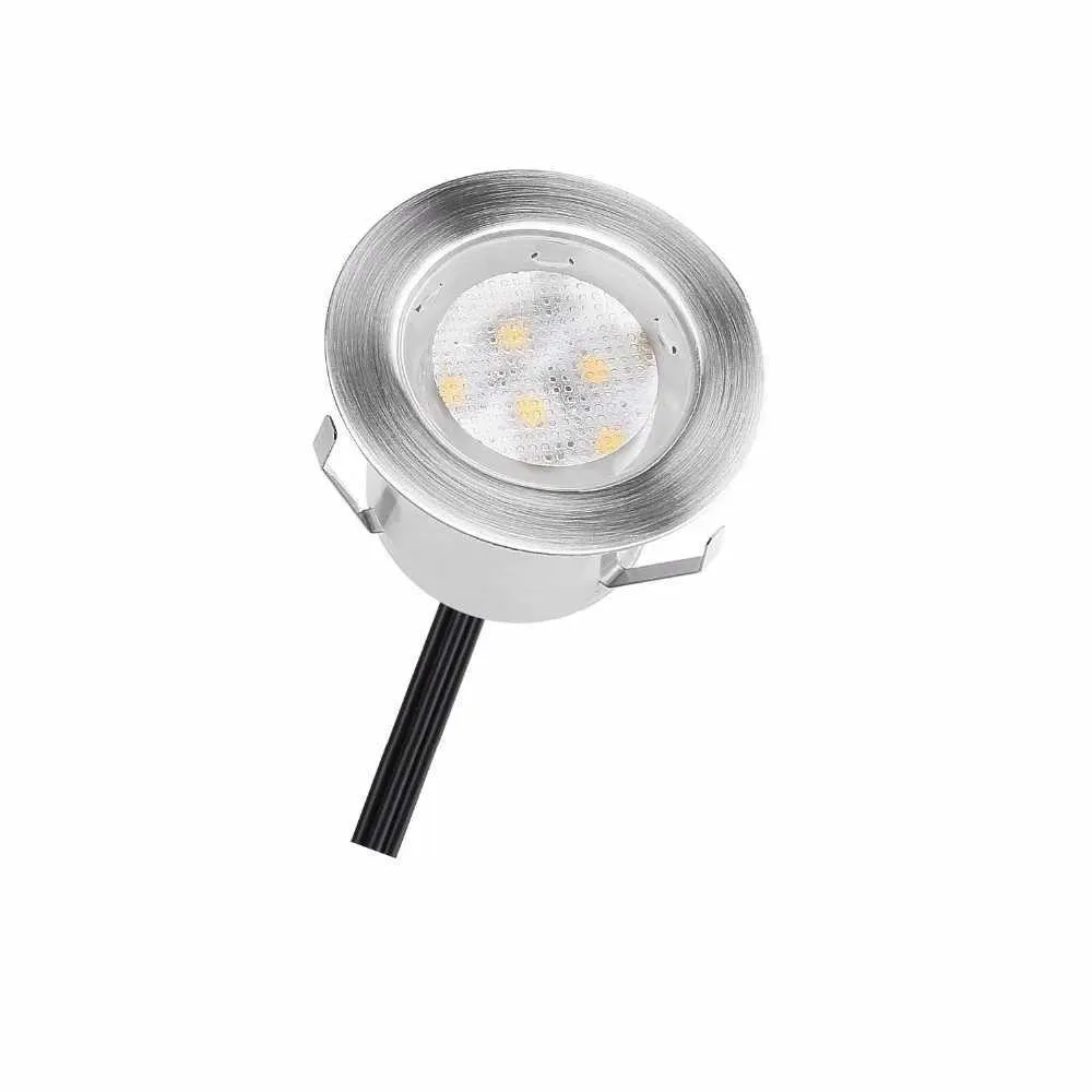 QACA 6-Pack Recessed LED Deck Lights Kit – Low Voltage 12V DC In-Ground Step Lights, IP67 Waterproof, Blue