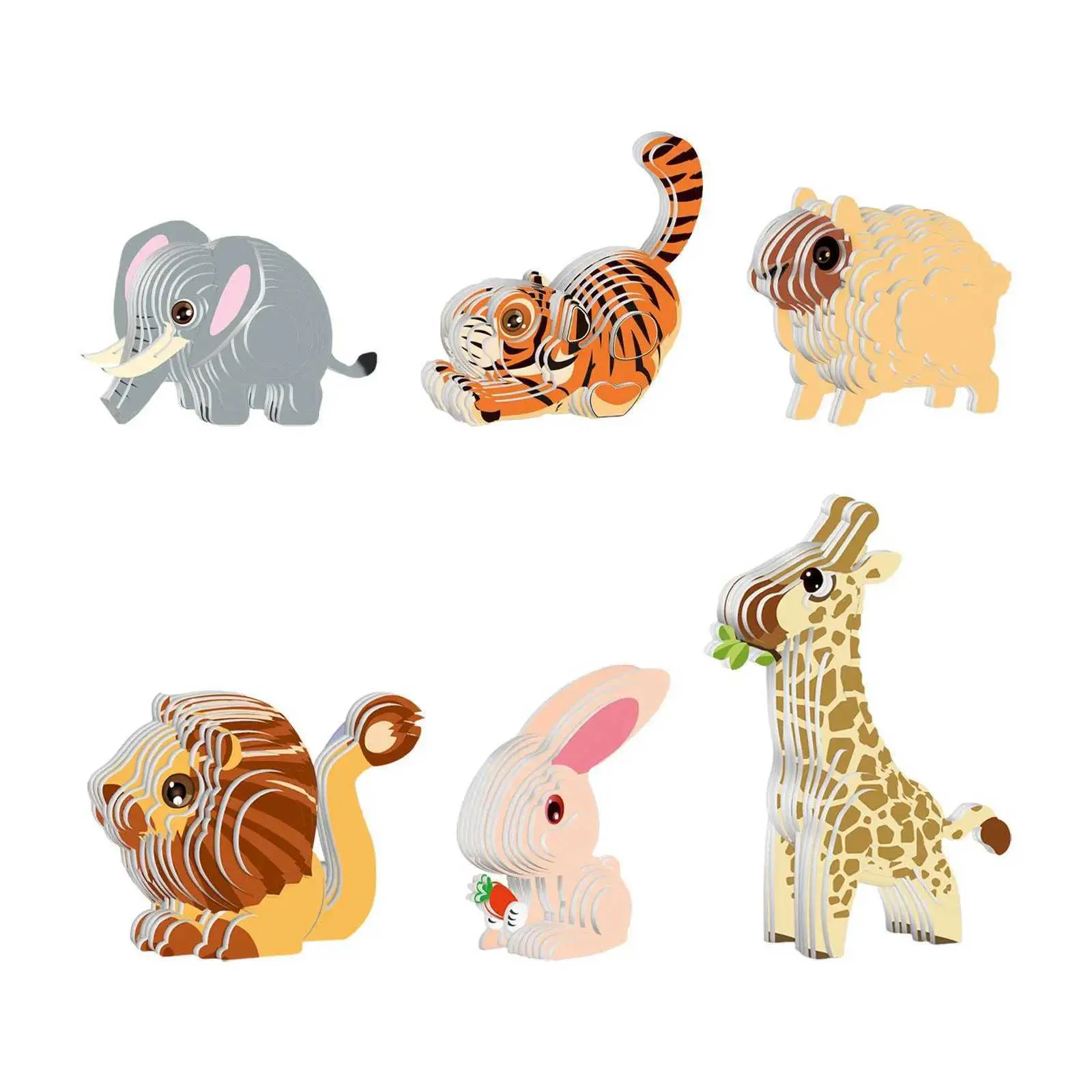 3D Animal Puzzle Educational Stem Upmsp Model Paper Craft For Preschool ...