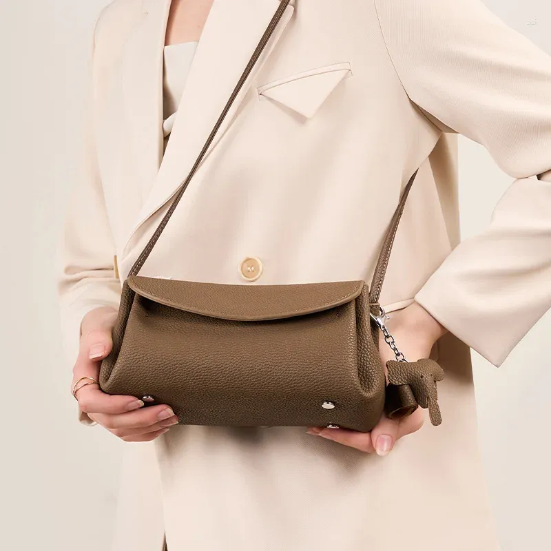 ★TOUT Y EST★ Dolcetto Mini Crossbody Bag Olive Brown P3AB2 Delicate Leather Mini Crossbody tote bags for women for