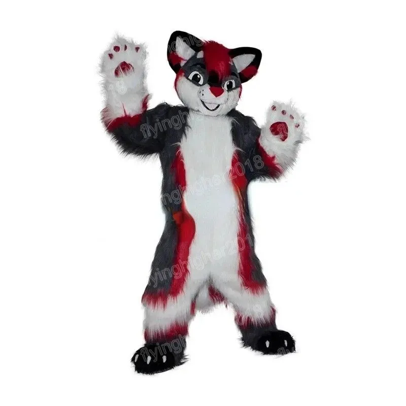 2025 New Adult Husky Long Hair Fox Dog Mascot Costume Adult Size ...