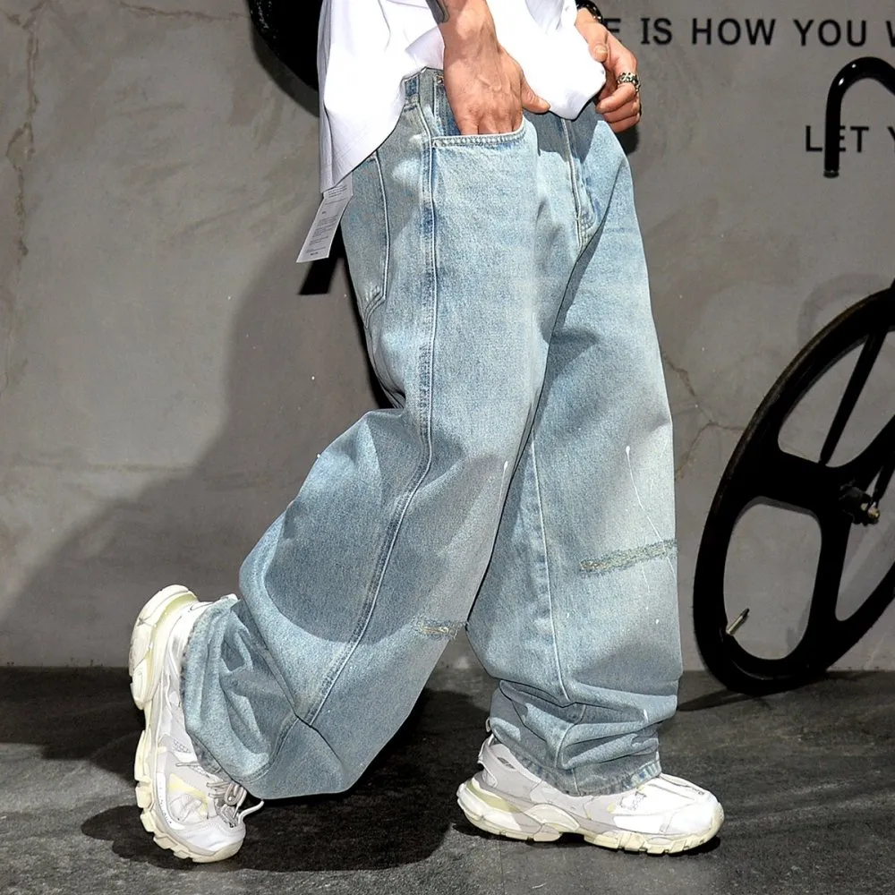 American Streetwear Skateboard Baggy Jeans Men Vetements coreens Popular Vetements Hip Hop Pantalon Kpop Denim Street Dance Pants J511