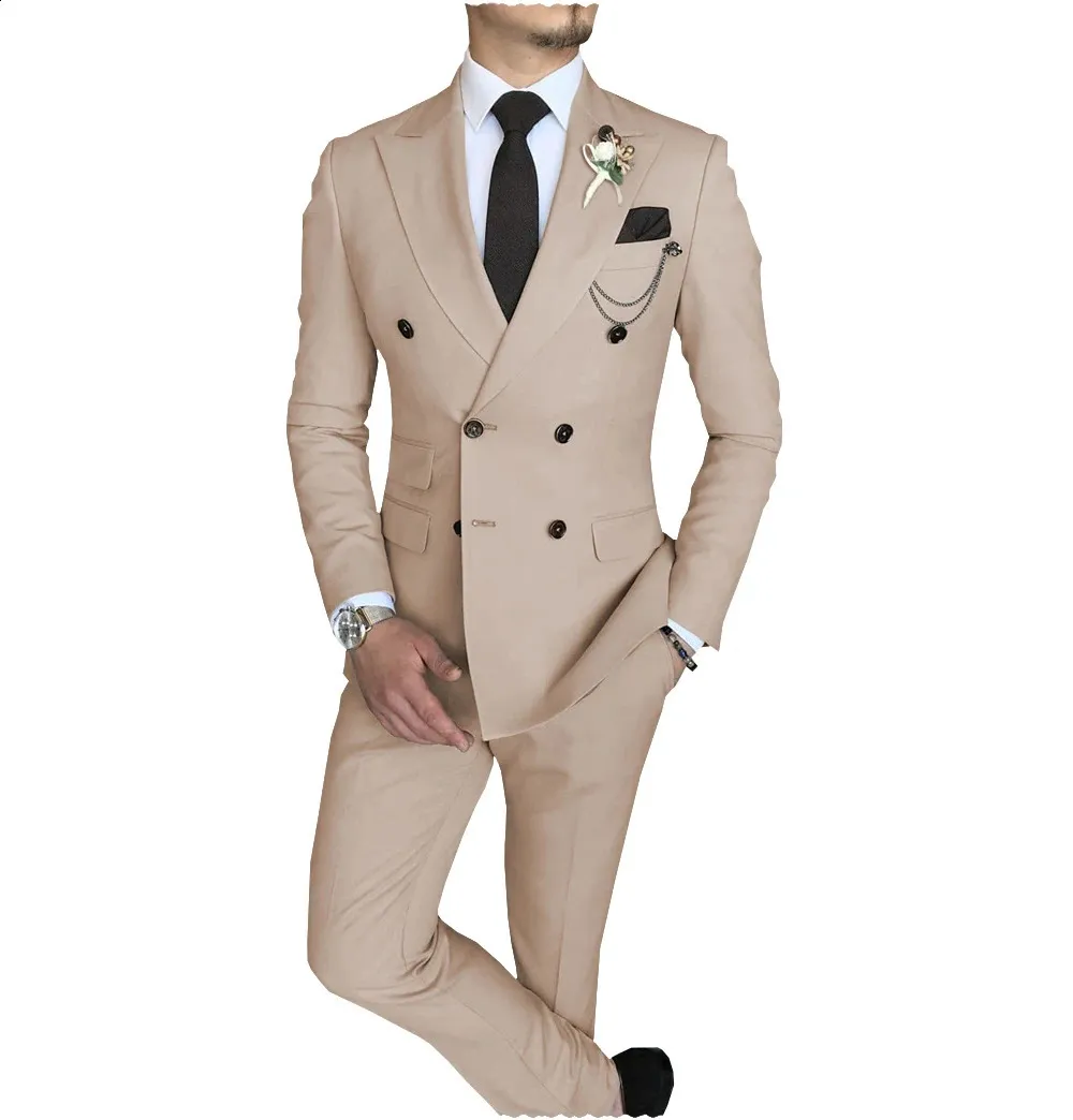 スーツ Double-breasted setup & shirt & tie blue-double-breasted-suit-