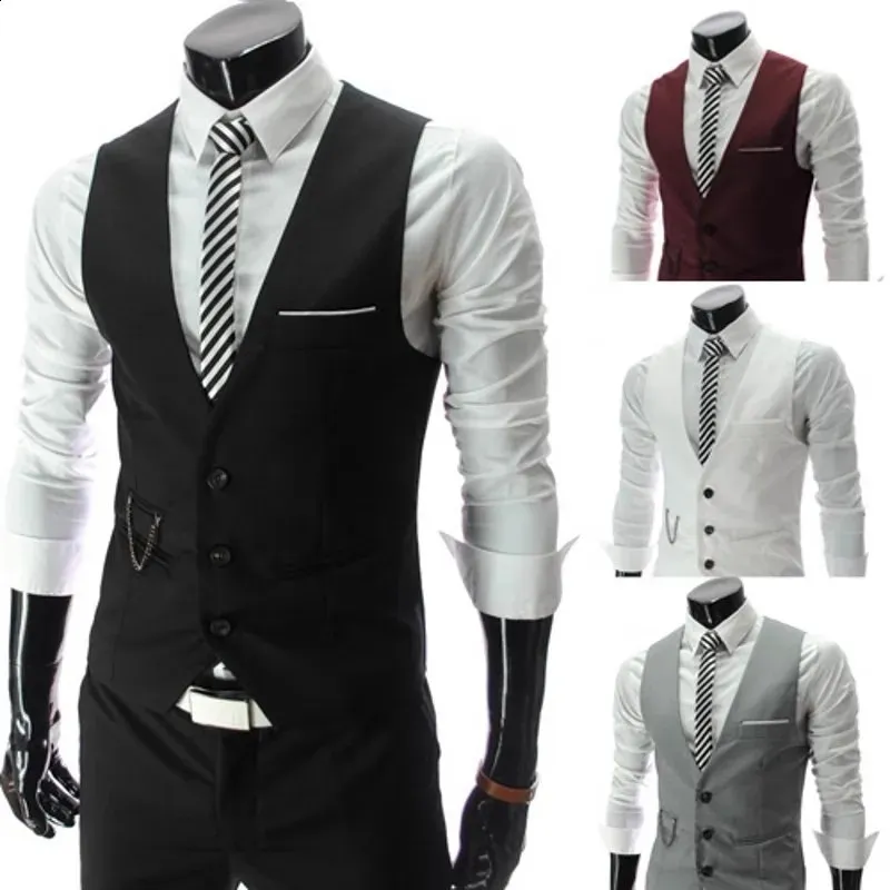 Mens Slim Fit Arrival Dress Mens Formal Vest Sleeveless Formal Business Jacket For Casual And Business Attire 240813 From Eshinestore 16.72 DHgate.Com