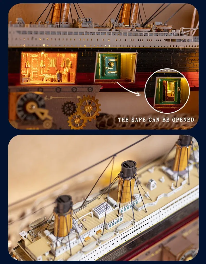 METAL-TIME Modèle 3D Titanic Perdu En Mer En Acier Inoxydable, Technologie Brevetée, Créations Artisanales | Décoration Unique à Collectionner | Ensemble De Construction Bricolage Casse-tête