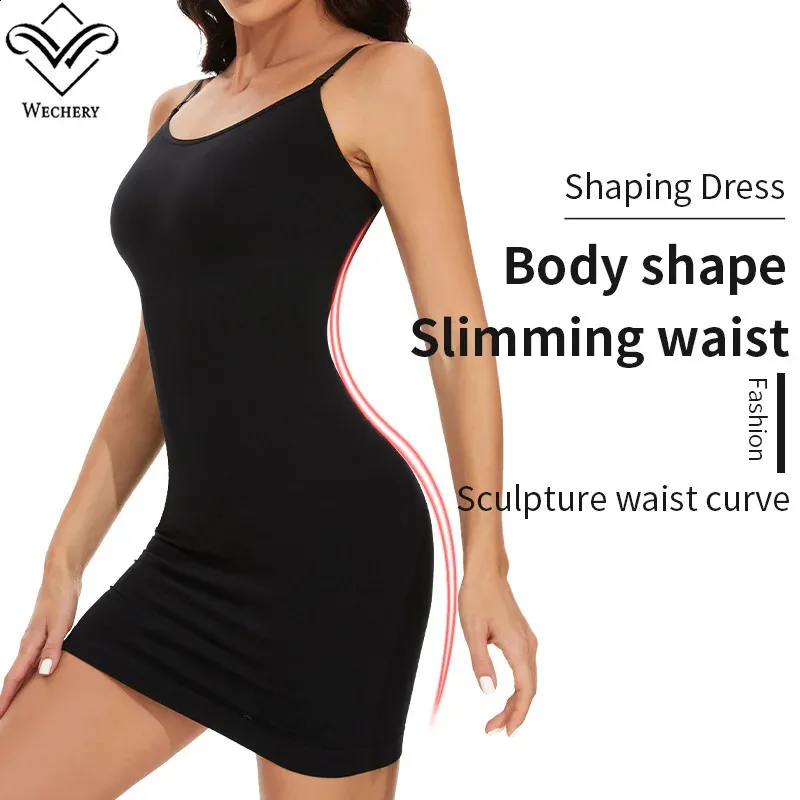 waist trainer under bodycon dress Wechery Seamless Shapewear For Women Color:patent black length center front zipper 402 Navy Blue Plus Size