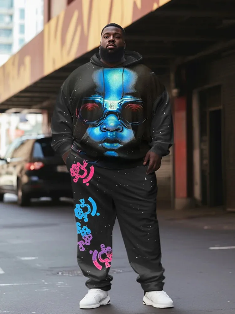 ZOOY Men's Large Size Graffiti Cartoon Hip Hop Abstract