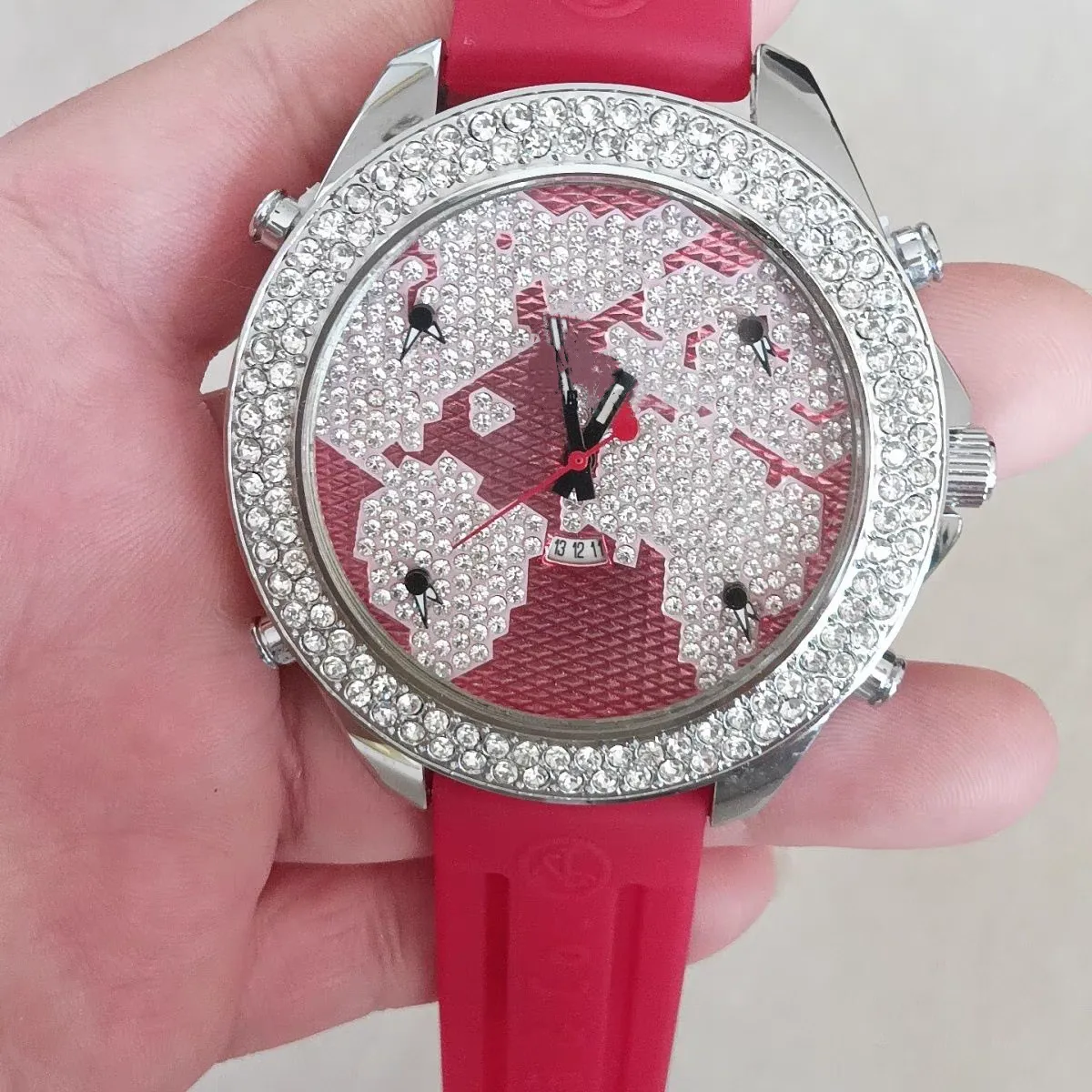 Starry Sky Quartz Watch: Fashion Rhinestone Dial, Adjustable 