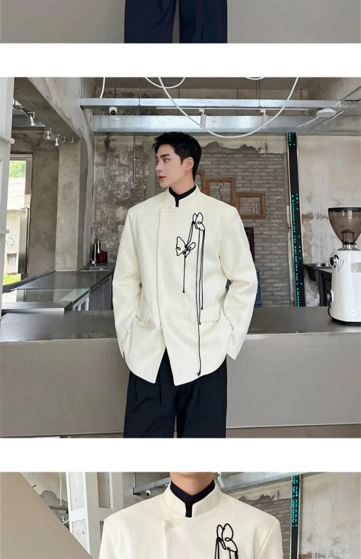 ジャケット・アウター MEDI LACE EMBROIDERY COLLAR JACKET&PANTS MEDI LACE EMBROIDERY COLLAR JACKET