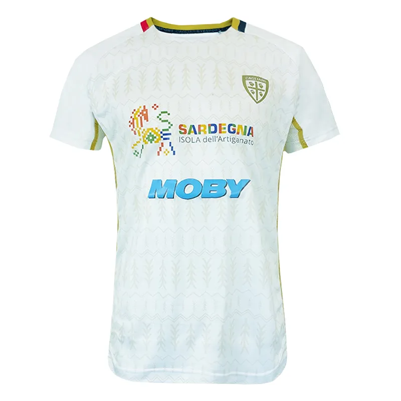 2024 25 CAGLIARI Terza maglia di calcio bambini maschili poliestere traspirante umidita asciutto rapido kaliyali 24 25 terzo kit sport