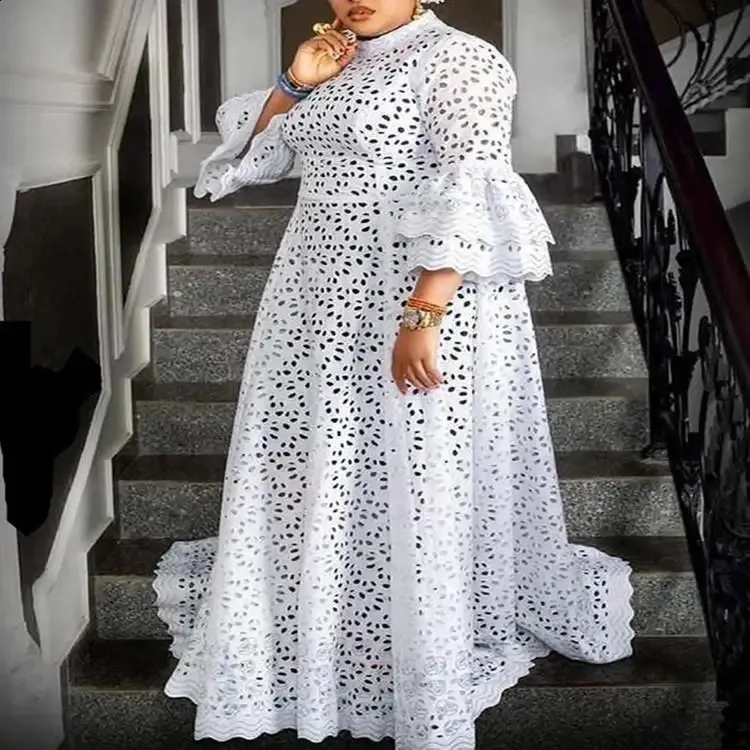 white lace dress design Marisa Off-Shoulder Long Sleeve Lace Gown main image 1