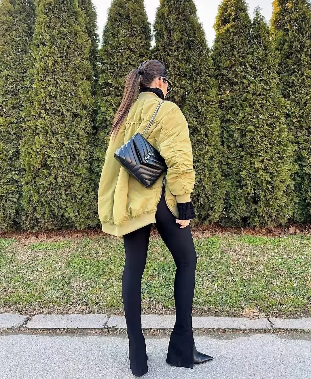 Womens Spring/Autumn Bomber Jacket - Loose Fit, Round Neck