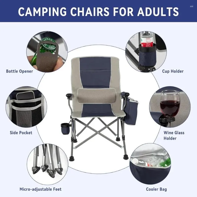 Heavy Duty Camping Chair With Waist Support Chair Cooler Bag Cup Holder Ideal For Adult Sports Entertainment 350 Lbs From Zizii 62.2 DHgate.Com