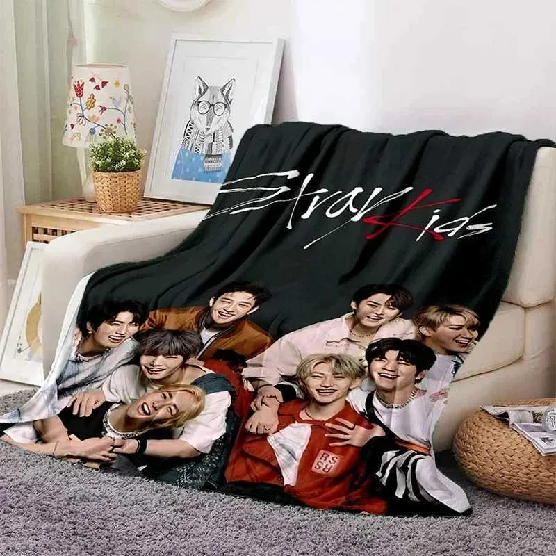 K-POP ジョンヒョン 大判 ブランケット blanket Korea Kpop Stray Kids 3D Soft Flannel Blanket Cozy Throw For Bed