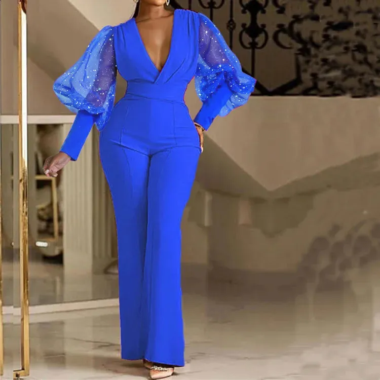 Formal Jumpsuits For Women, Elegant High Waist Sequin From
