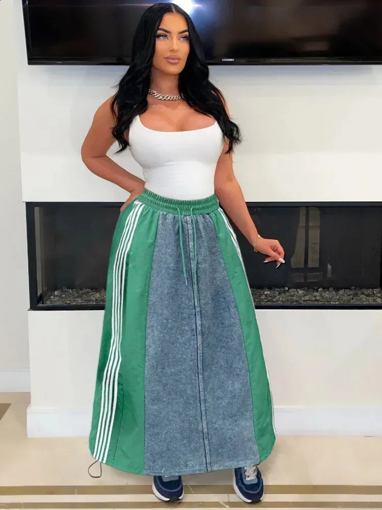 Patchwork denim skirts hotsell