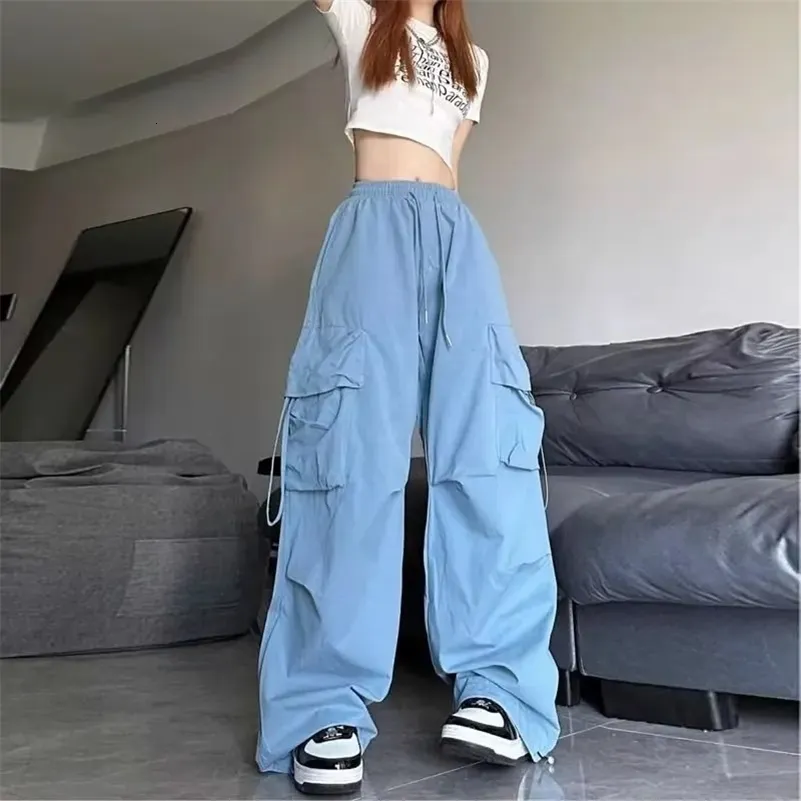 DHgate.com:2024Summer Casual Straight Leg Cargo Pants: Trendy Dropping  Sense Wide Leg Trousers for Women:Apparel