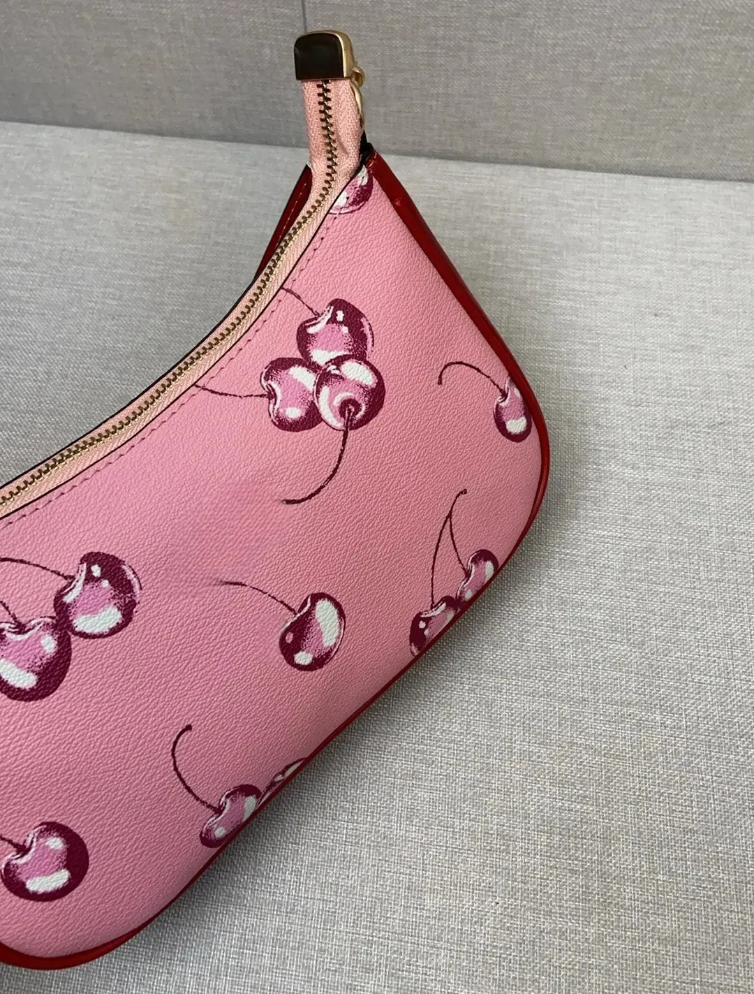 Stylish Red Cherry Charter Pink Shoulder Bag Exquisite