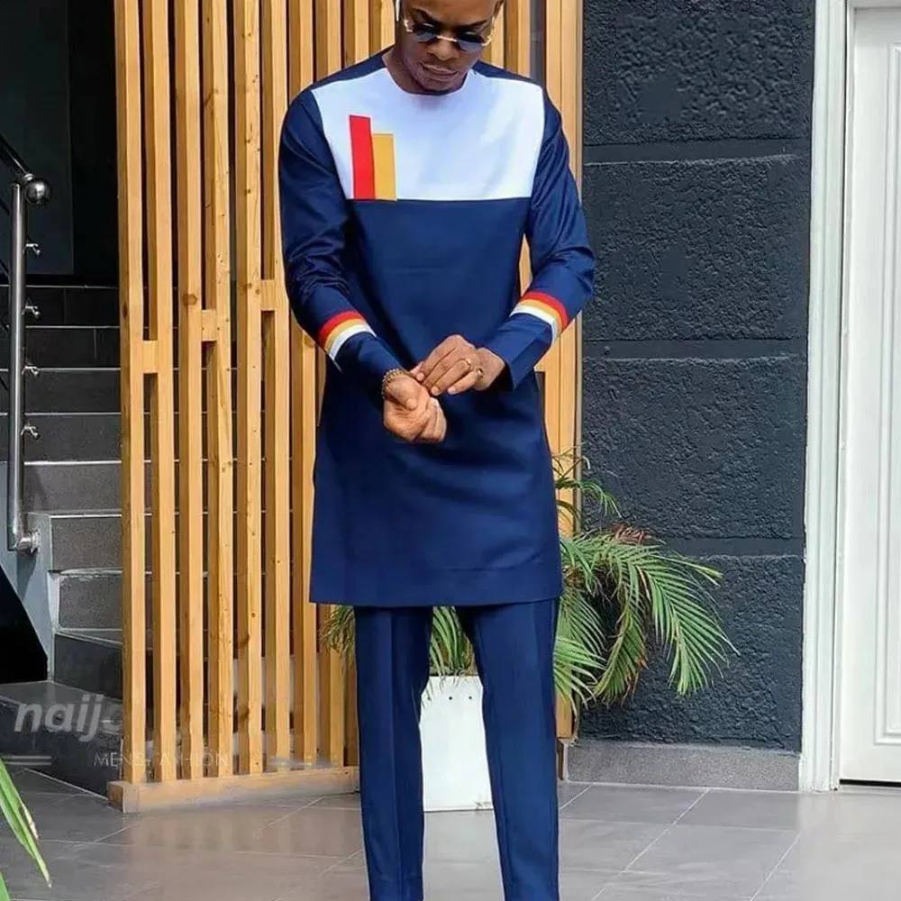 Conjunto Tradicional De Traje De Masculino Africano Roupas Masculinas  Nigerianas Roupas De Duas Peças No Pescoço Redondo Mangas Compridas Estilo  Étnico De $249,63 | DHgate, image size:1000x1000