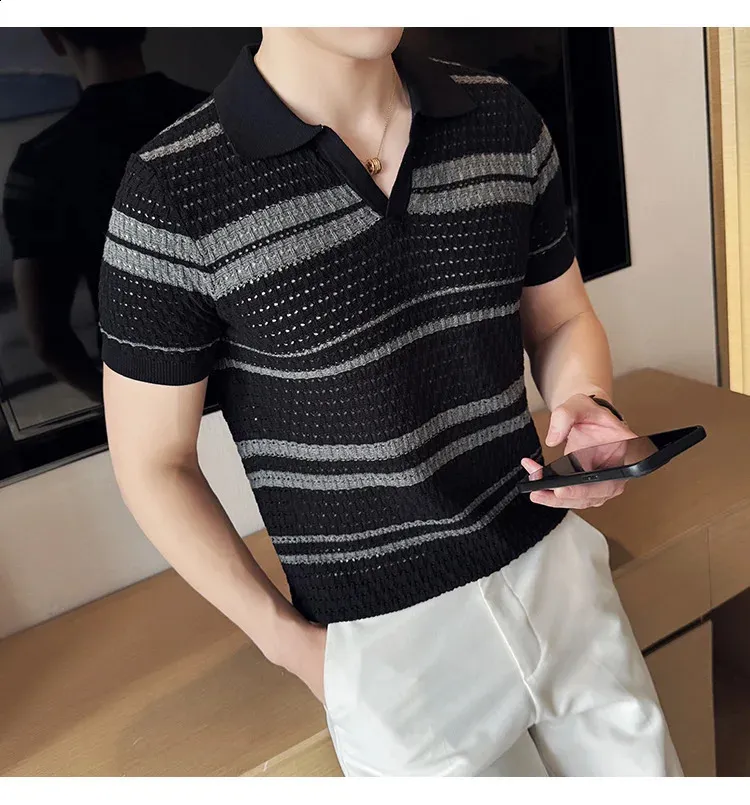 【新品・未使用】Knit Polo Amazon.com: OXKNIT Men's Zipper Retro Polo Shirt Textured