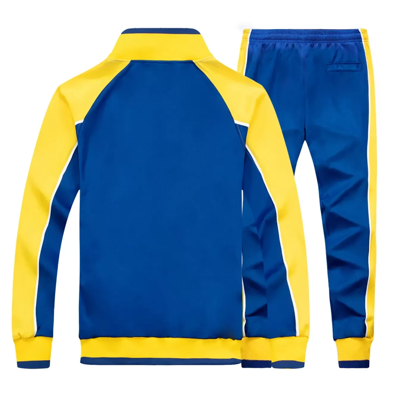 Blue and yellow tracksuit hot sale