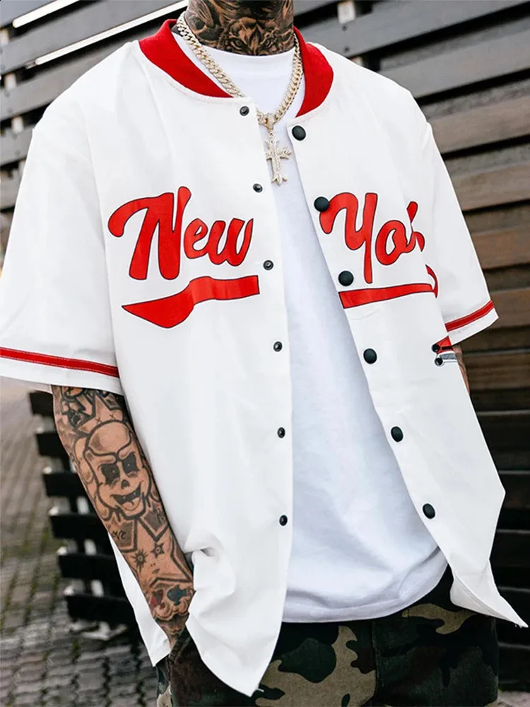 hip hop dress shirts Men's Preppy Style,Featuring A High-Street Hip-Hop Oversized, Monster With A Spiked Mouth Print And Blue Stripes Shirt #newprintedshirt #printedshirts #newcollection #roarmen #roarfox