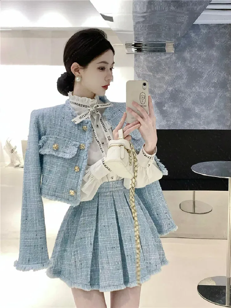 Lisone 買わ FRING TWEED JACKET / SKIRT セットアップ