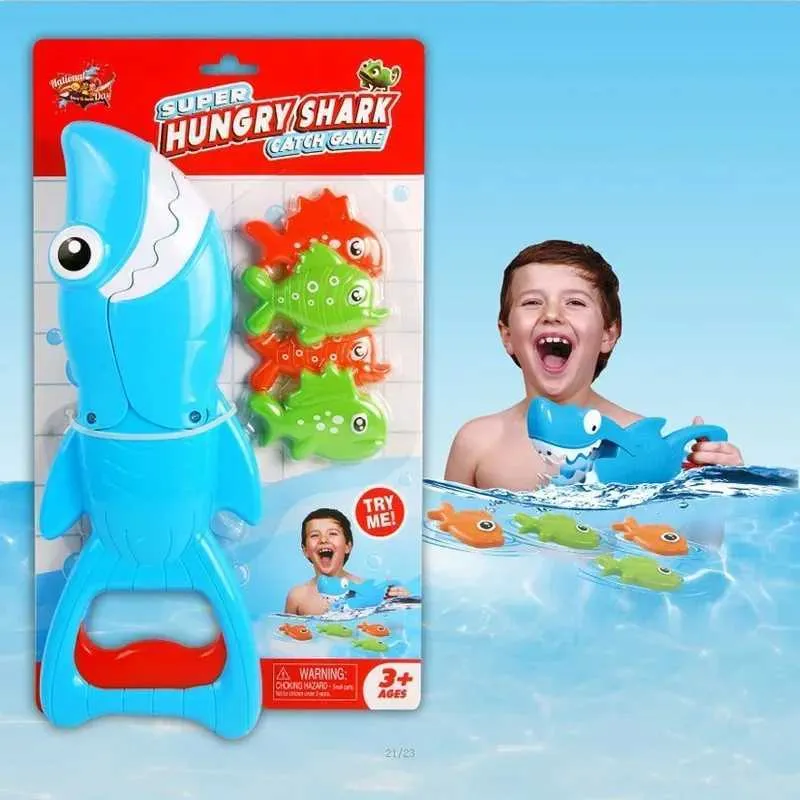 Shark Grabber Fish Baby Bathtub Bath Toys Toddler Interactive