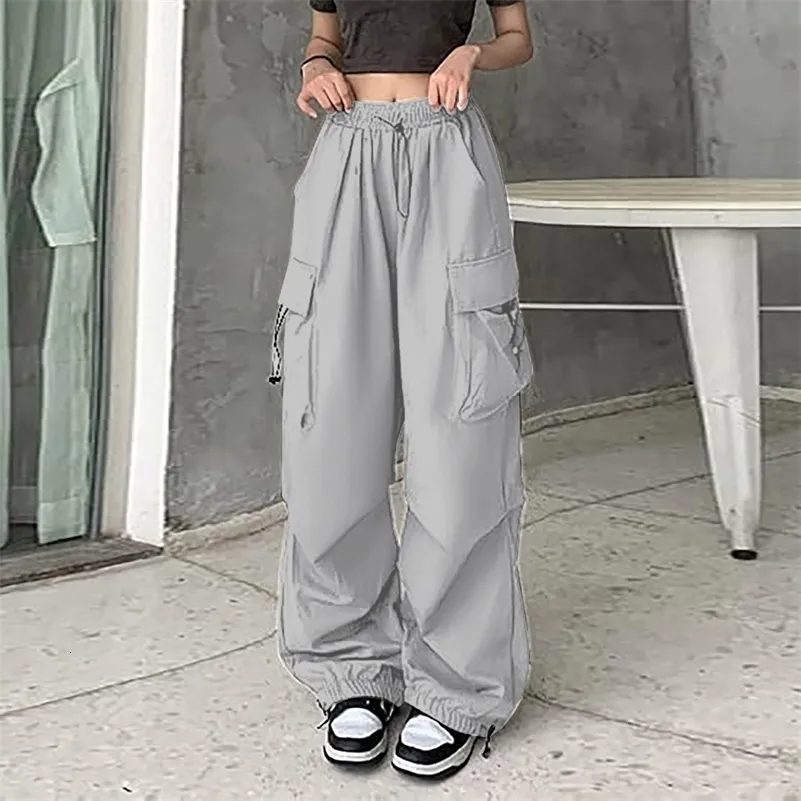 Baggy Wide Leg Trousers: Womens Casual Cargo Pants, Hip Hop