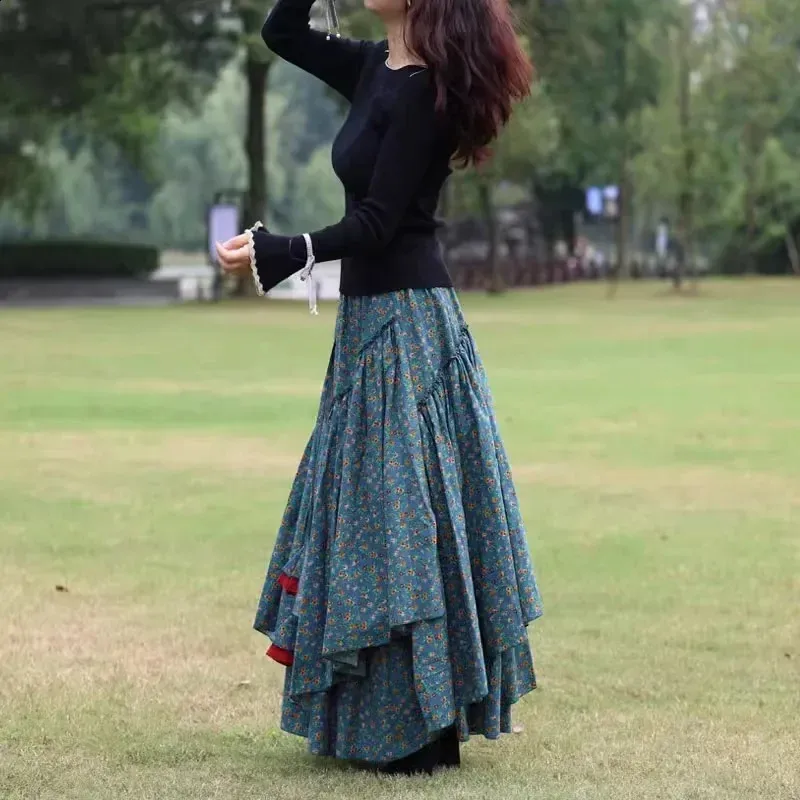 【PORTERNA】Loui cotton long skirt DHgate.com:Elegant Cotton Linen Long Skirt - Vintage Ethnic