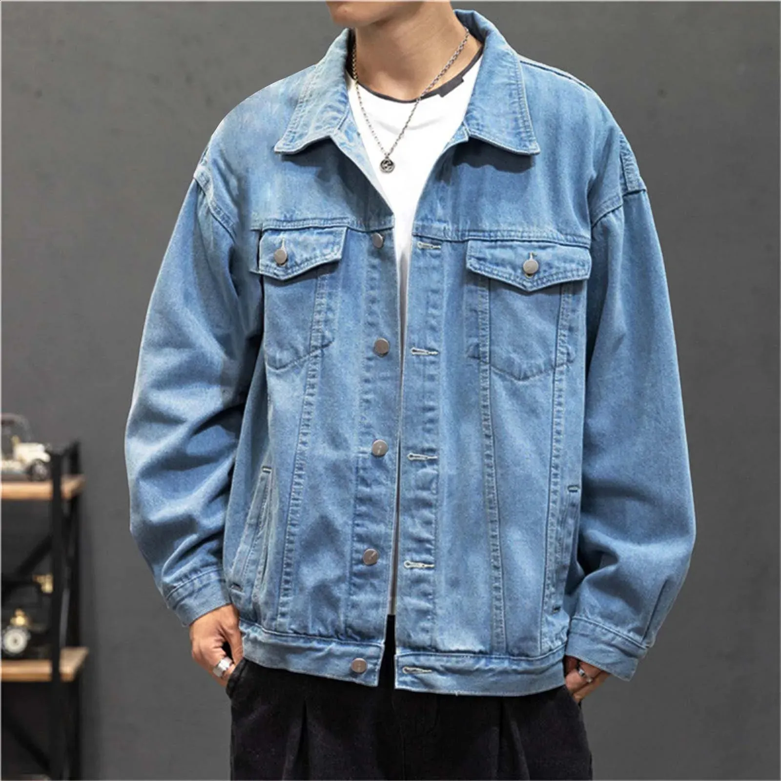New Denim Plus Size Casual Cotton Men's Jacket New Denim Plus Size Casual Cotton Men's Jacket