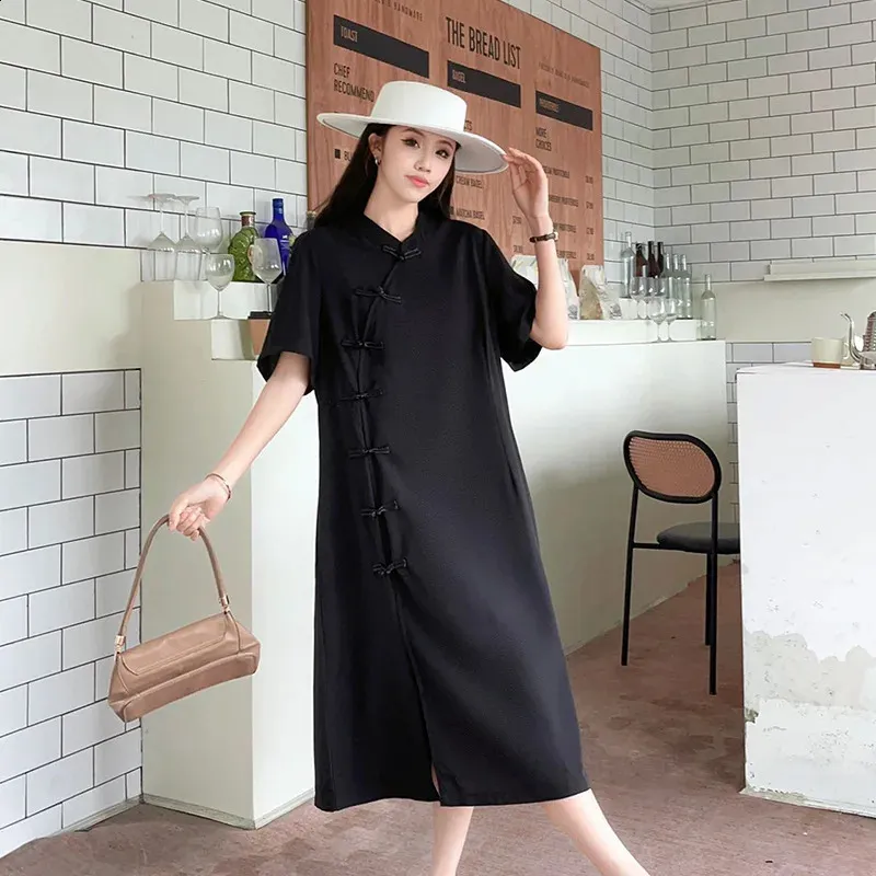 black qipao dress Sleeveless Hanfu Cheongsam Skirt, gifts for women 20 Hanfu Shop Elevate your elegance with our Black Qipao Women's Short Sleeve Chinese Qipao