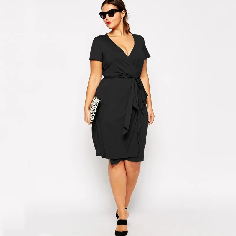 knee length dresses for ladies Women's Wrap Dress