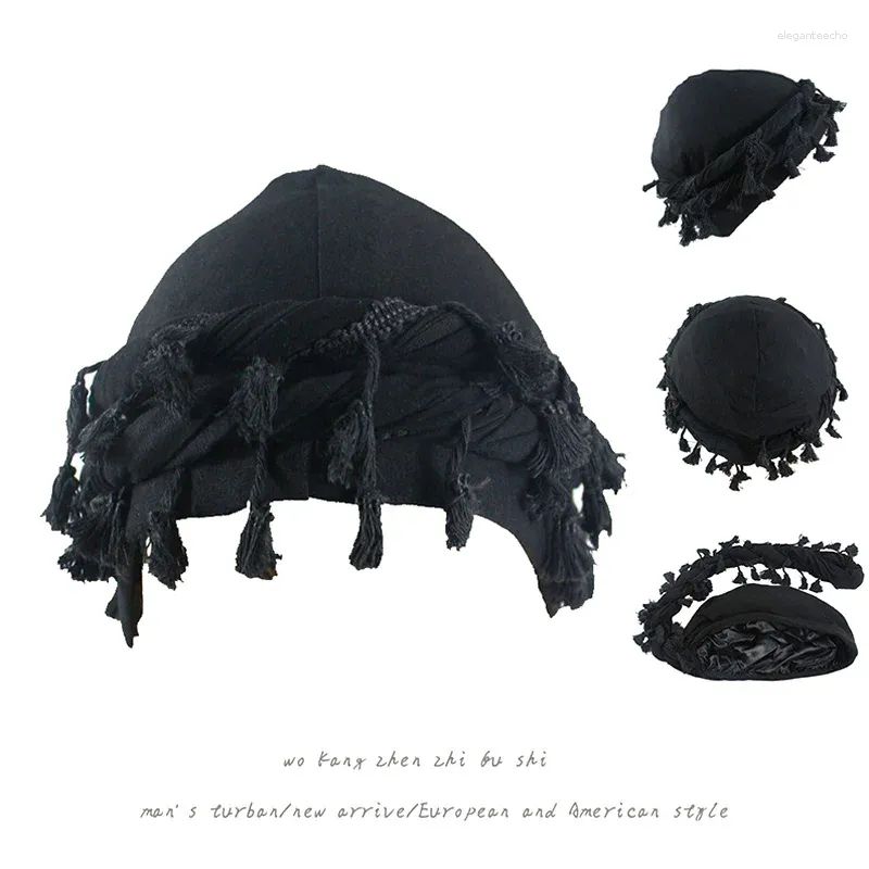 Vintage Style Ball Cap With Twist Head Wrap And Tassel