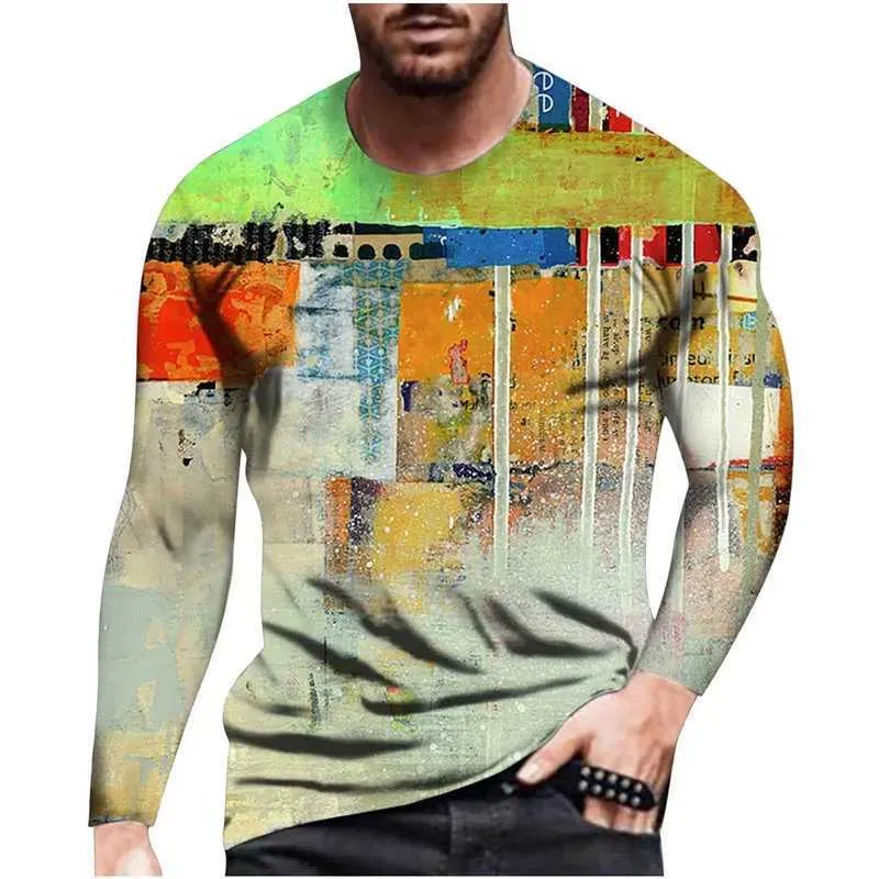 2025年レディースファッション福袋 Printed 3D Men's shirt t with shirt Sleeve Long Clothing