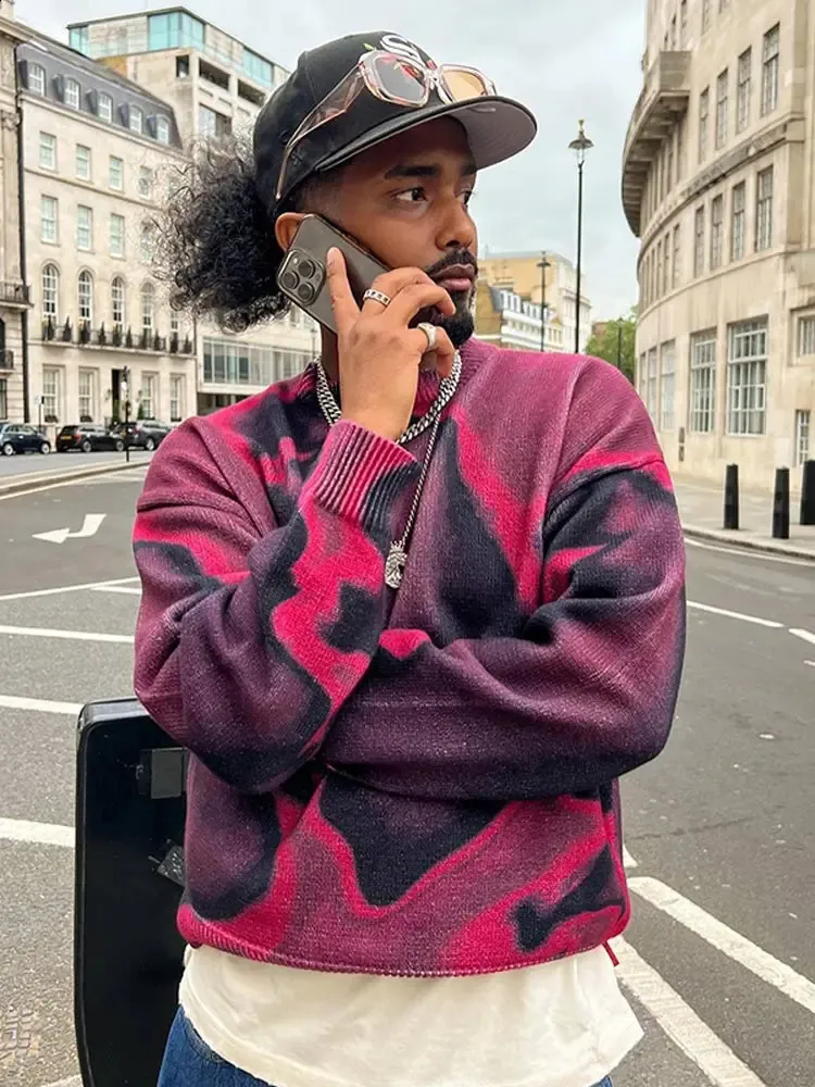 DHgate.com:Y2K Harajuku Oversize Tie-Dye Knitted Pullover