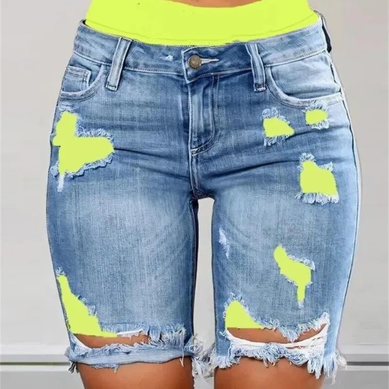 Pantalones Cortos De Mezclilla De Color De Verano Para Mujeres