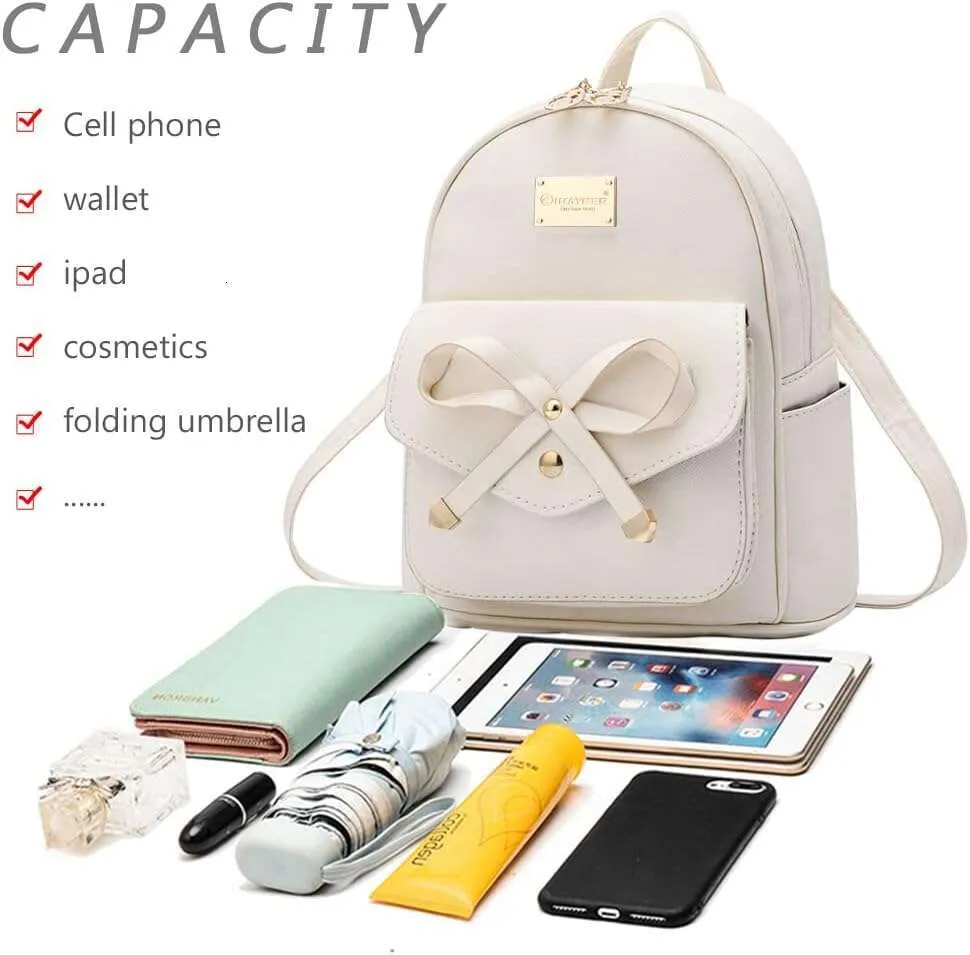 Bow Small Ipad Backpack Nylon Student Schoolbag Cute School Bags