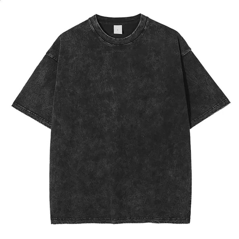 Silent Vortex Oversized Graphic Tee - Vintage Acid Wash Cotton T-Shirt For Men, Streetwear & Hip Hop Style