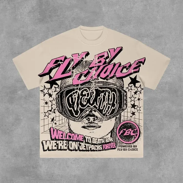 Retro Graphic Tee - Y2K Oversized Cotton T-Shirt, Vintage