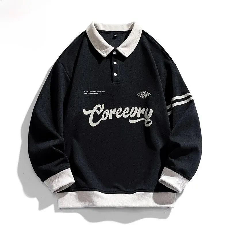 Mens Long Sleeve Print Shirt: Stylish Polo Collar Tee for