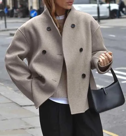 V neck long womens winter wool coat 4575 V neck long womens winter wool coat 4575