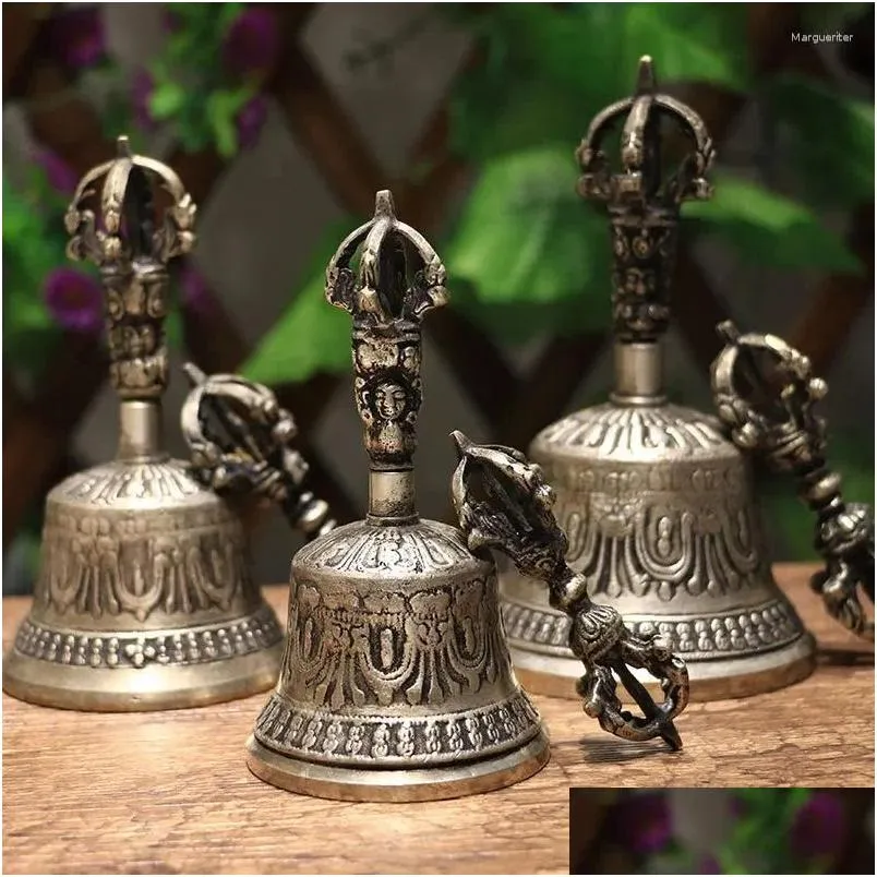 Tibetan Buddhist Meditation Bell & Dorje - Brass Hand Bell For Yoga & Healing Practices