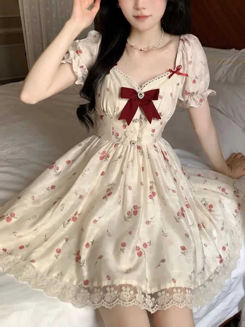 即購入可 / Lace Trimmed Floral Dress Amazon.com: Women Lace Trim Floral Print Bodycon Long Dress
