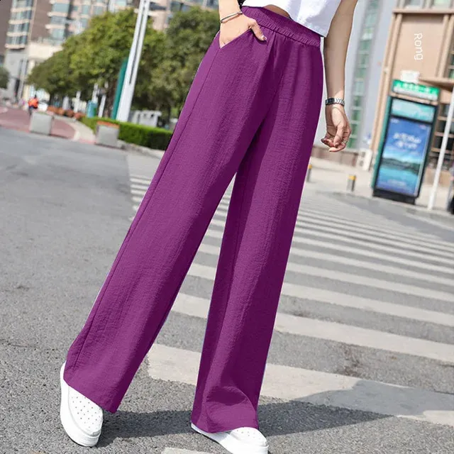 『kiira』Cotton linen pants Pale purple S Lilac | Premium Cotton Trouser | Pure Collection